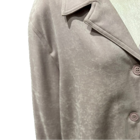 Jessica Holbrook Easy Care Lilac Crushed Velvet Jacket Button Down Long Sleeve - Picture 2 of 7